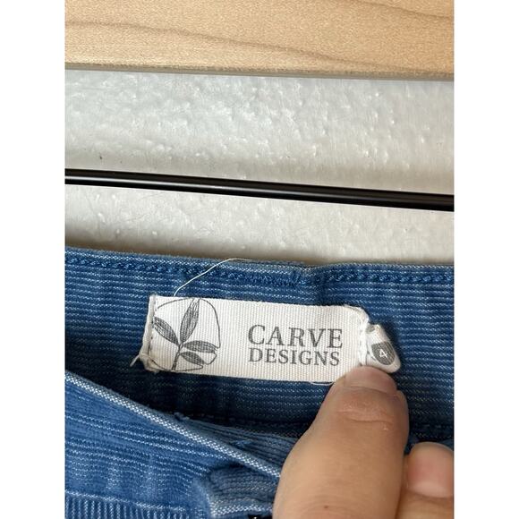 Carve Designs Shorts Womens 4 Blue Corduroy Oahu Frayed Hem 10" Inseam Bermuda - Picture 2 of 4